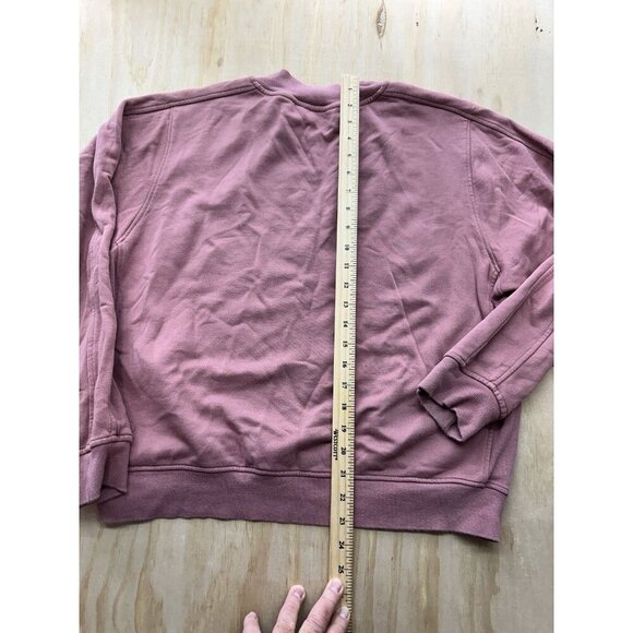 Lululemon Perfectly Oversized Crew Neck Sweatshirt Pink 10 Side Zip Pocket Women - Picture 4 of 6